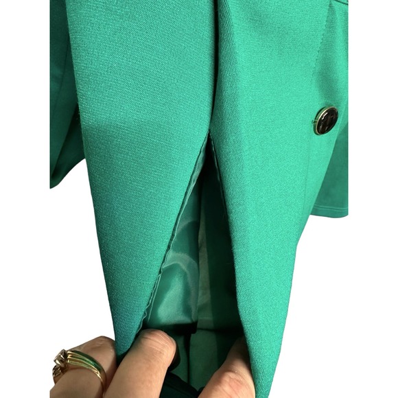 Bob Mackie Wearable Art Green Jacket with Black Buttons Size Lg Excellent Cond - Picture 4 of 8
